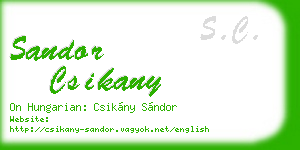 sandor csikany business card